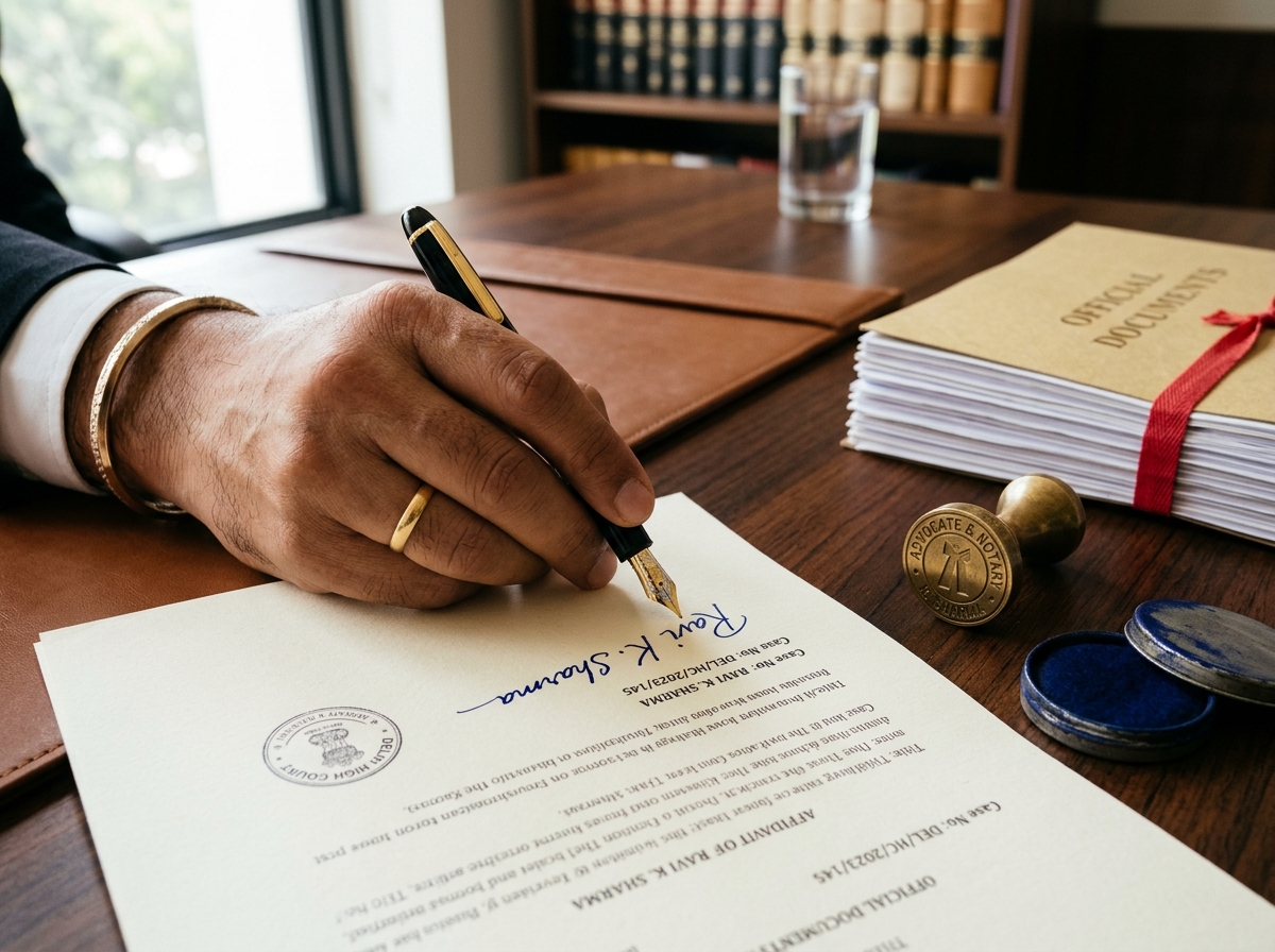 Sworn legal declaration certifying that multiple name variants belong to one individual